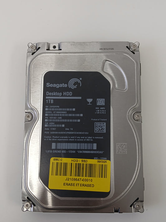 1TB SEAGATE ST1000DM003 : 1000.2 GB  3.5 INCH SATA HDD  7200 RPM